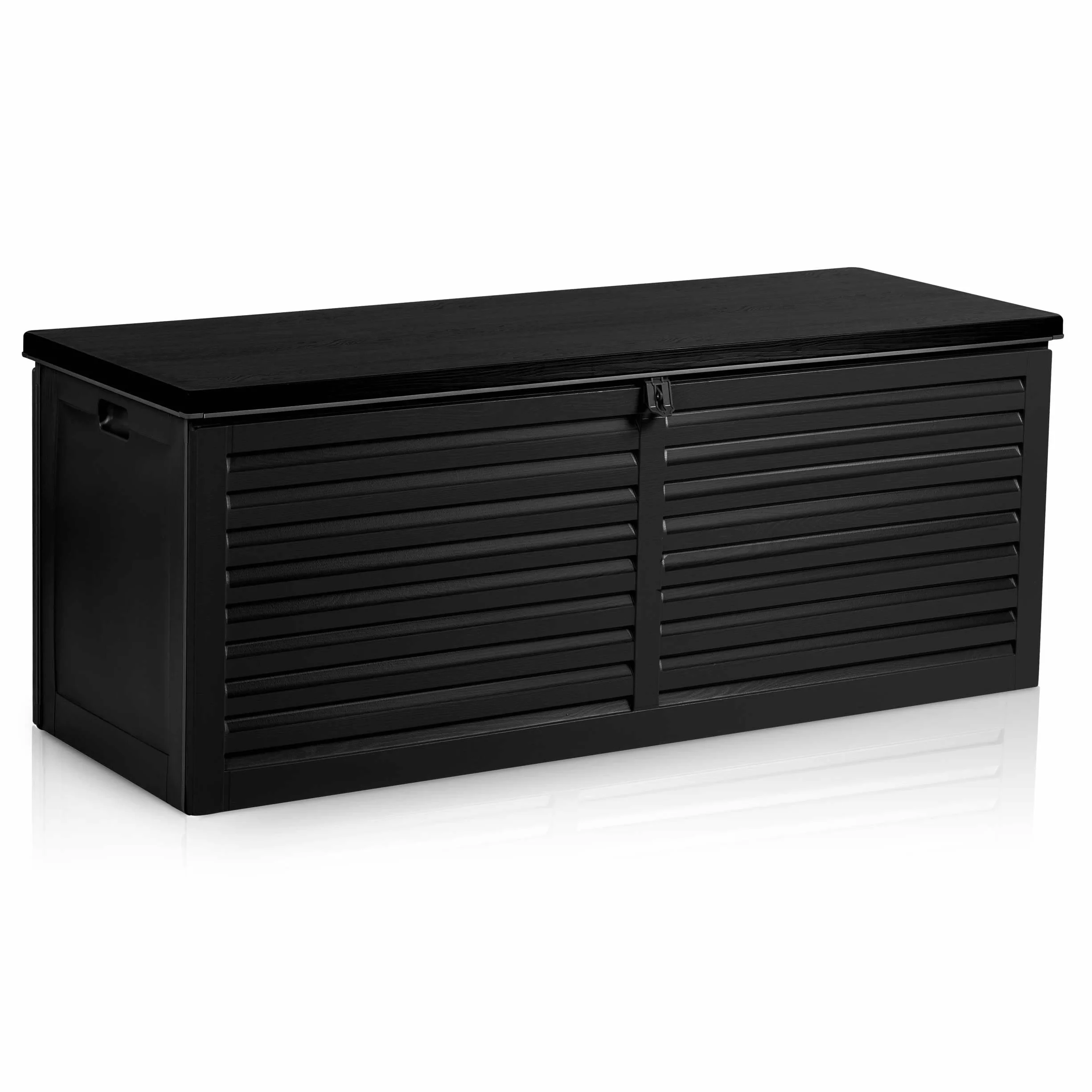 Skrzynia Ogrodowa 390 l 143,5 x 57 x 53,5 cm Czarna Tworzywo Sztuczne