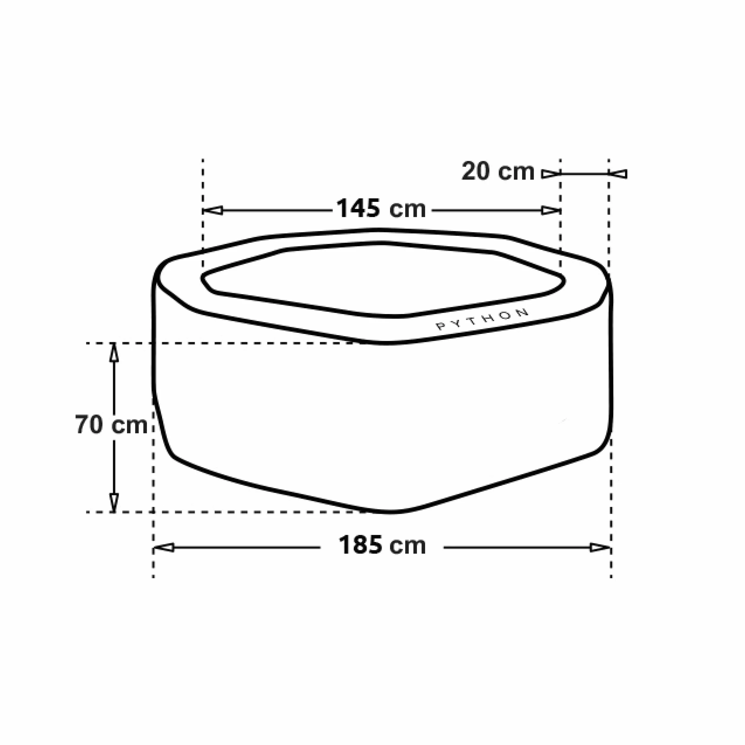 NETSPA SP-PYT155D Nadmuchiwany Spa Ośmiokątny 185x70cm PVC 5/6 Osób