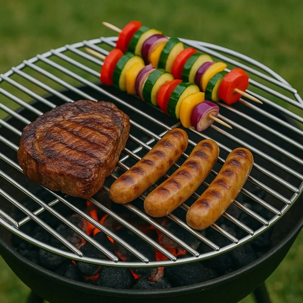 Wiltec Ruszt do grilla ze stali nierdzewnej okrągły Ø 64,5 cm, wytrzymała uniwersalna kratka grillowa do grilla obrotowego, gazowego i węglowego