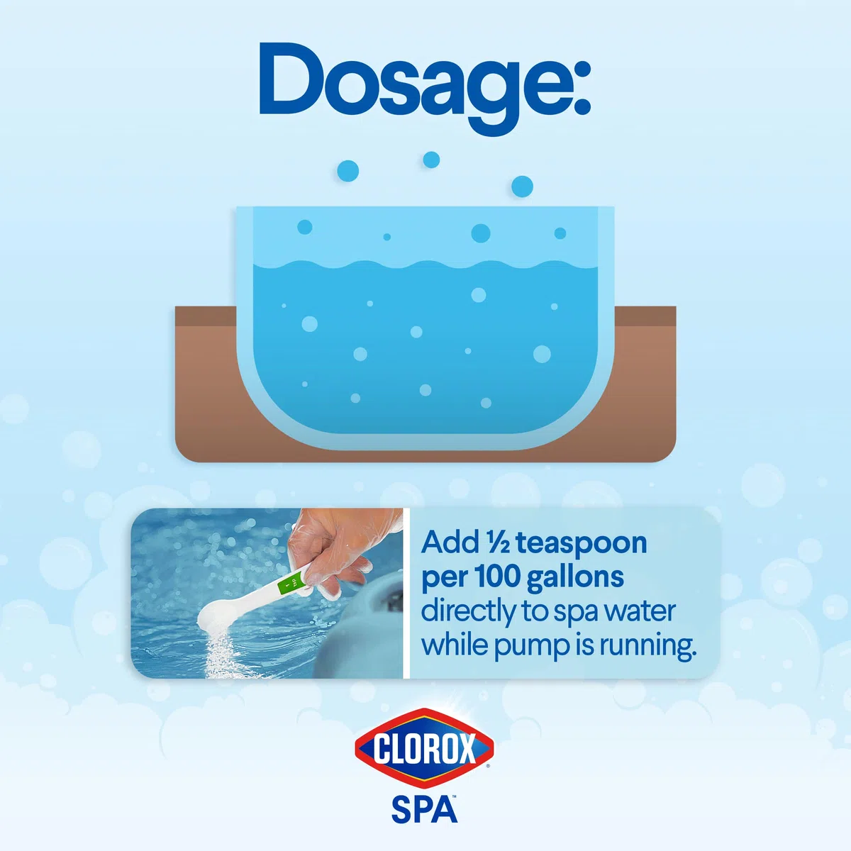 CLOROX Pool&Spa Spa Water All-in-One środek dezynfekujący i wstrząsowy, niszczy zanieczyszczenia, oczyszcza mętną wodę, 0,9 kg (1 opakowanie)