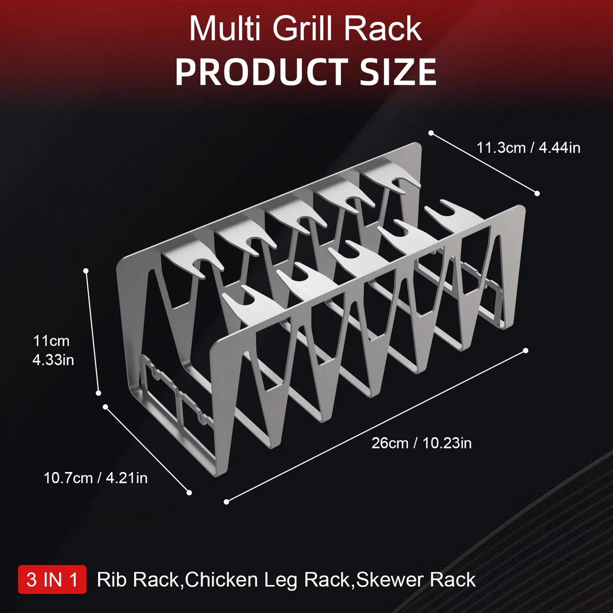 Spareribs uchwyt na grill, uchwyt na udka kurczaka, akcesoria do grilla ze stali nierdzewnej, całkiem proste, pośrednie grillowanie, wielofunkcyjny grill dla mężczyzn, dobry prezent (zestaw 2
