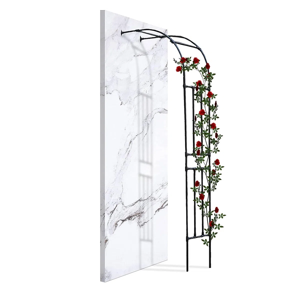 Łuk ogrodowy, metalowa altana do roślin pnących, wsparcie na zewnątrz, do winorośli i róż, wysokość 240 cm, 120/150/180/220/260 cm szerokości, pergola, na patio, balkon, podwórko, ogród, dekoracja