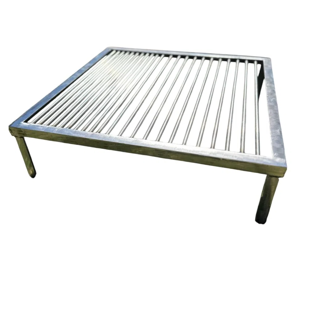 Ruszt do grillowania 50 x 50 x 15 cm stały pręt ze stali węglowej o grubości 8 mm super wytrzymały argentyński design. Nic Store BBQ