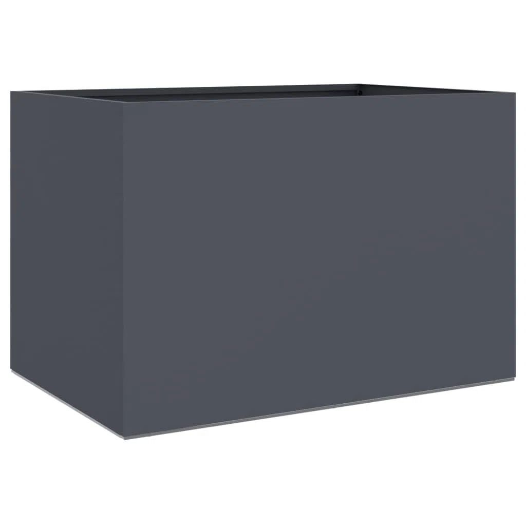 Donica antracytowa 62x40x39 cm stal walcowana na zimno skrzynia ogrodowa balkon taras elewacyjna doniczka podniesiona dekoracyjna wytrzymała stabilna