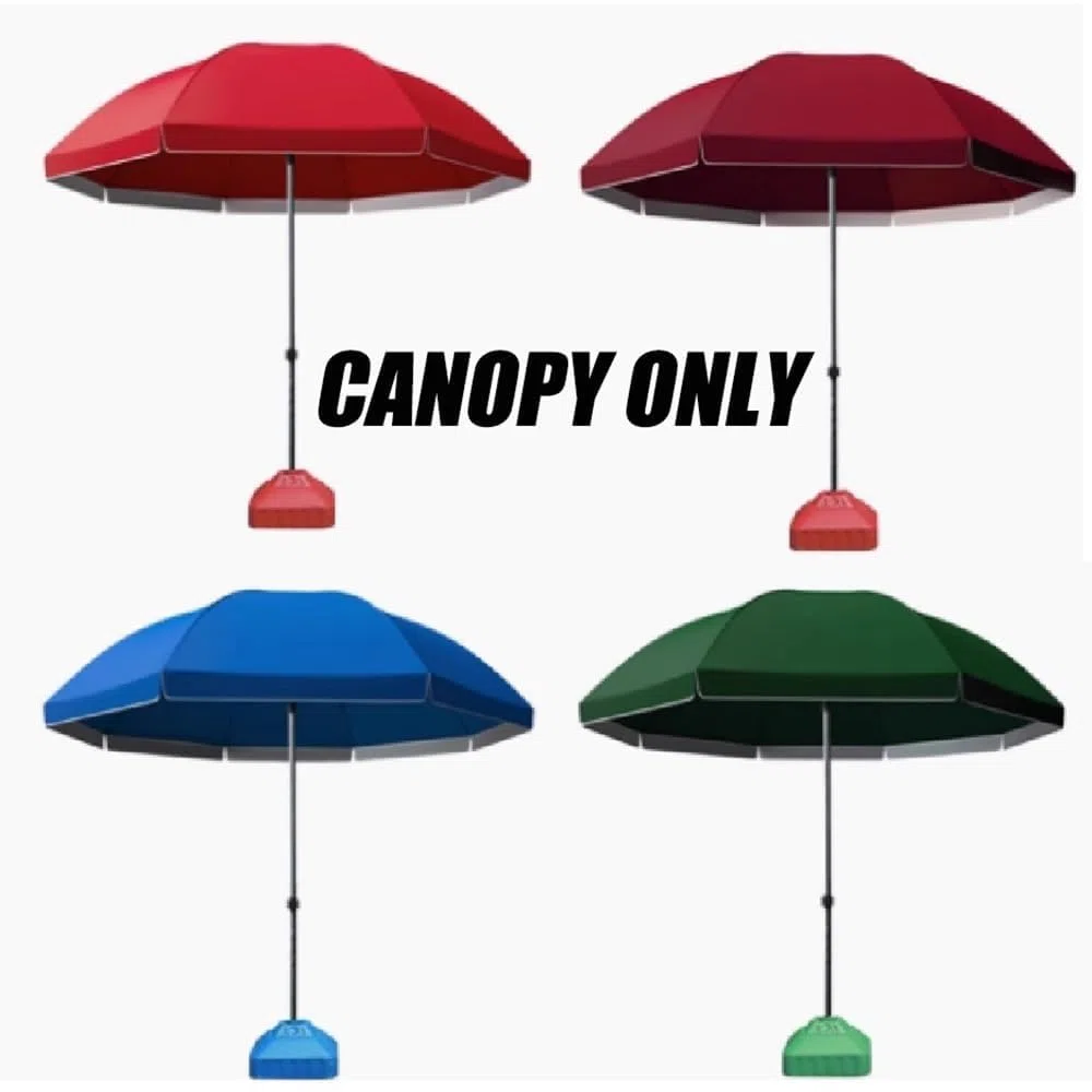 Okrągły pokrowiec zastępczy na parasol tarasowy 3,0, 2,8, 2,6, 2,4, 2,2 m, 8 żeber, tkanina przeciwsłoneczna, na podwórko, basen, taras, ochrona przed promieniowaniem UV, czerwony (2,6 m)