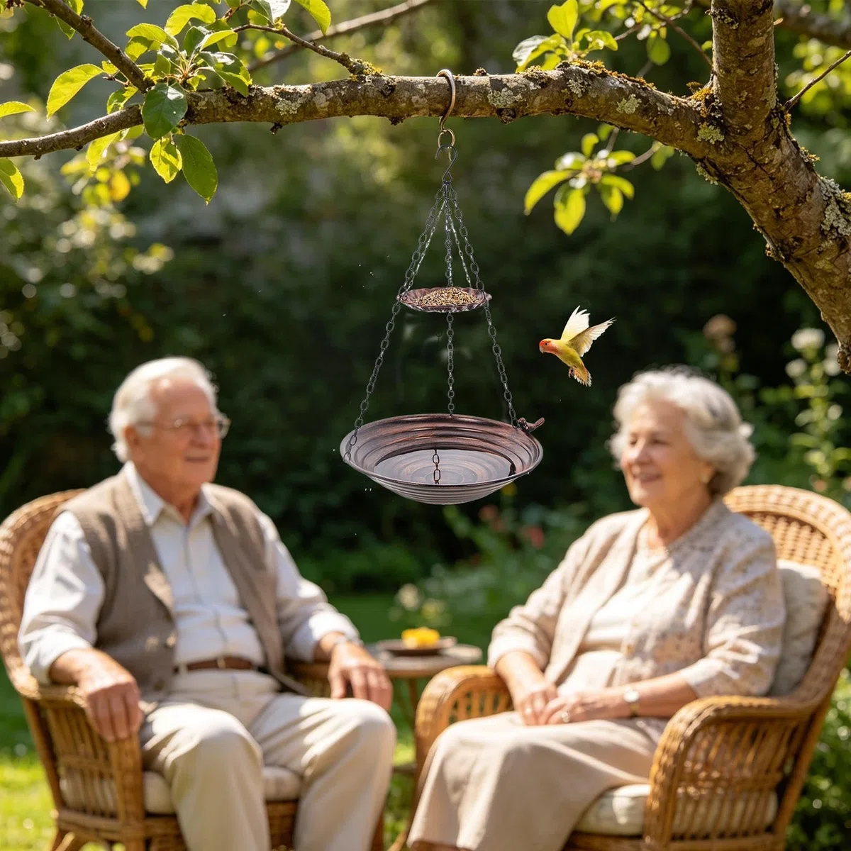 Ogrodowa Ptasia Łaźnia Wiszący Ogrodowy Karmnik | Patio Łaźnia Pierzastych dla Kolibrów, Błękitników, Obserwatorów Ptaków i Miłośników Przyrody, na Podwórko, Taras,