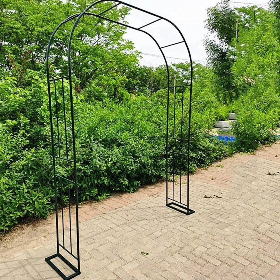 Metalowy łuk ogrodowy, wytrzymała pergola, wszystkie rodzaje roślin pnących, zewnętrzny dekoracja ślubna, czarny - 150 x 240 cm / 59 cali x 94 cali