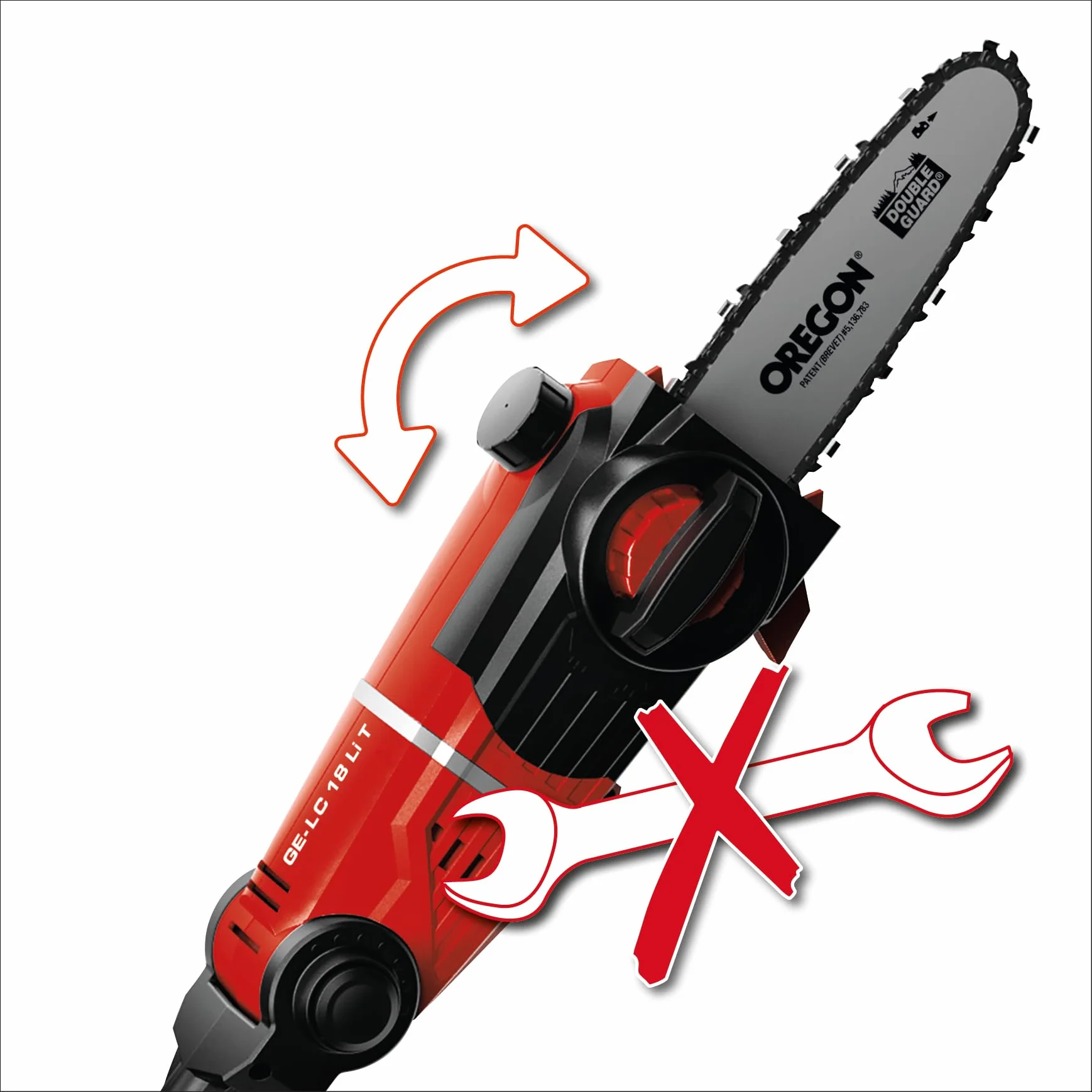 Einhell Ge-Lc 18 Li T Solo Piła Teleskopowa, Czarny/Czerwony, 88-184 cm