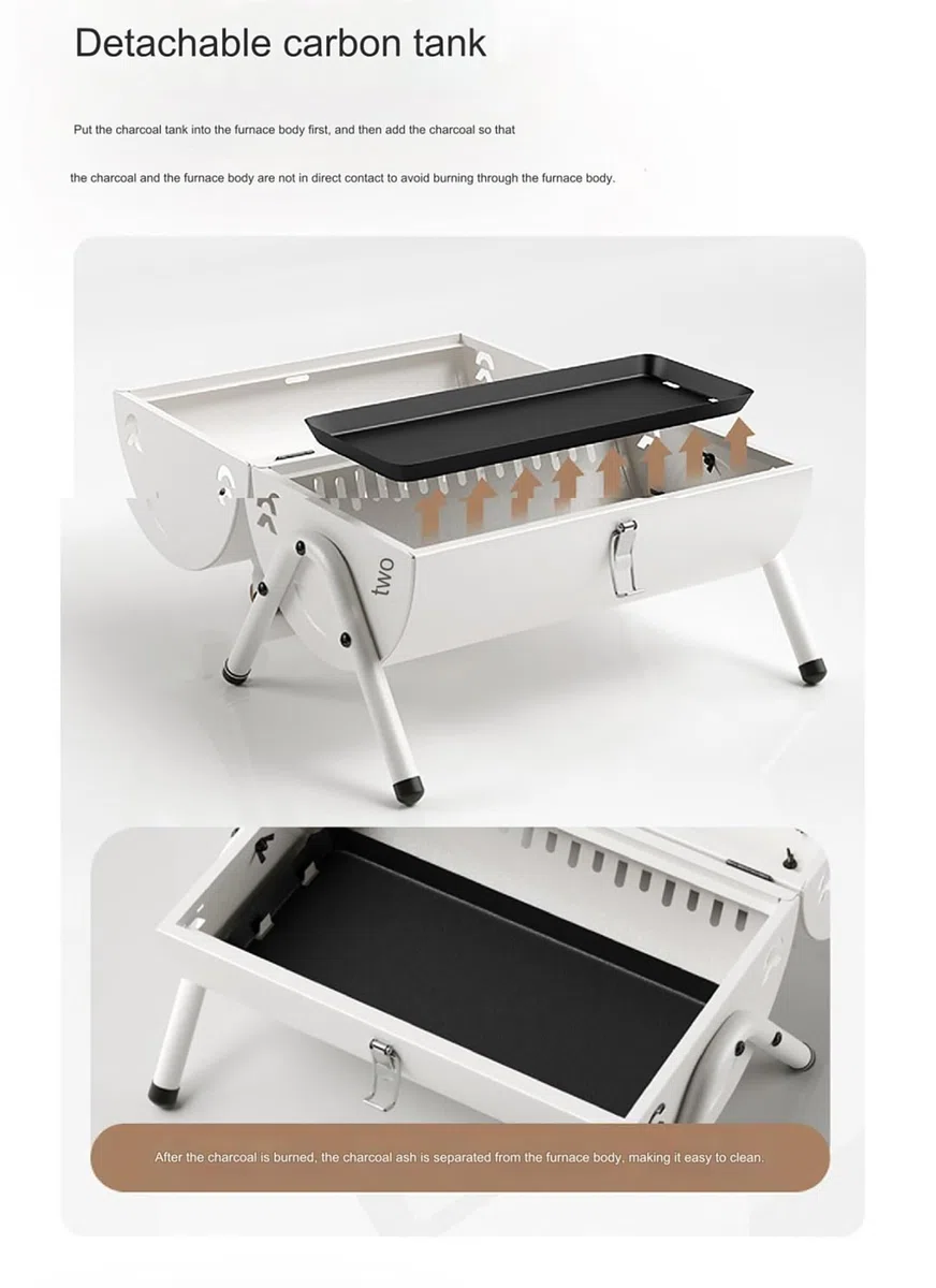 Wielofunkcyjny grill na węgiel drzewny do grilla na świeżym powietrzu kemping - mały przenośny domowy sprzęt do grillowania narzędzia