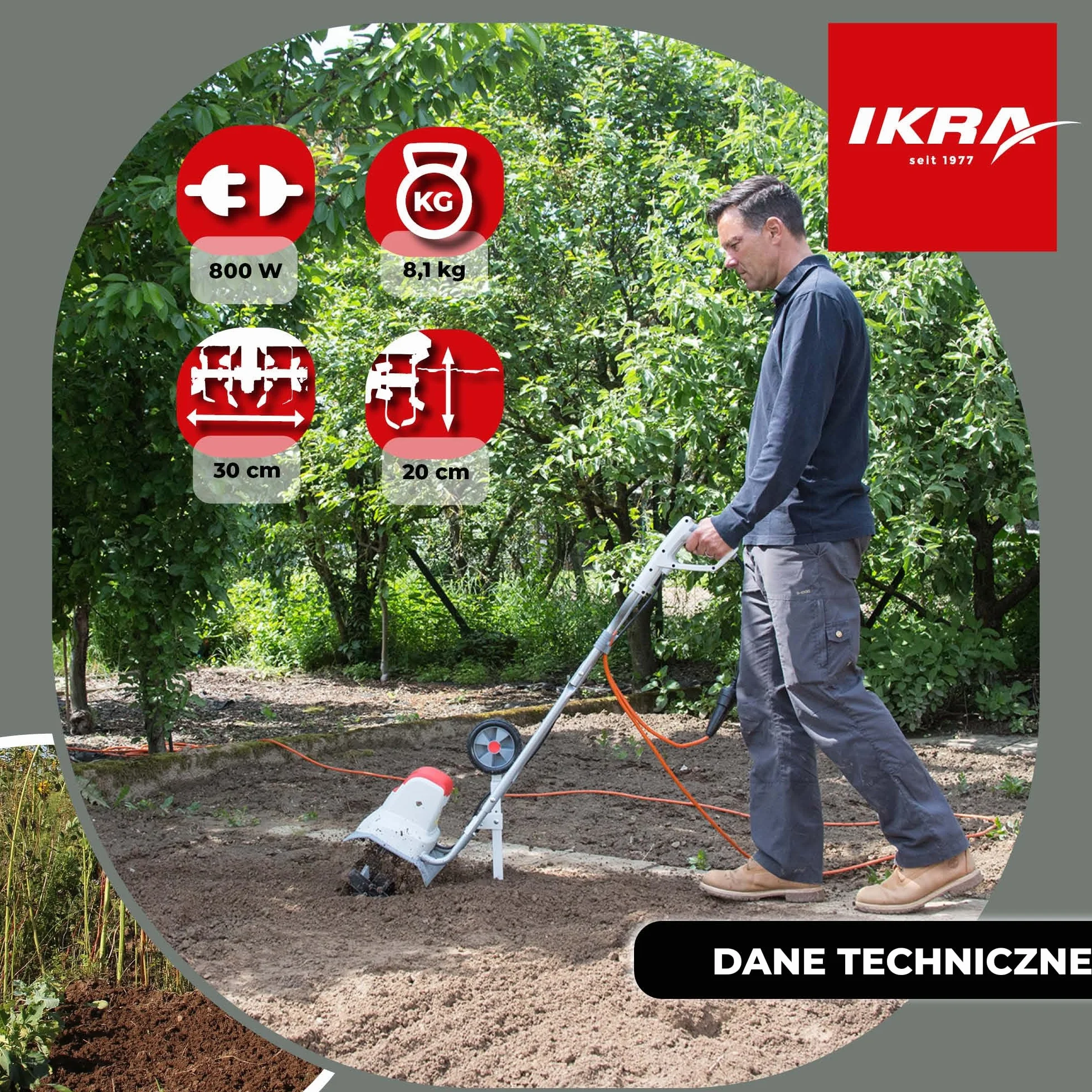 IKRA Glebogryzarka elektryczna IEM 800 S 800 W 30 cm