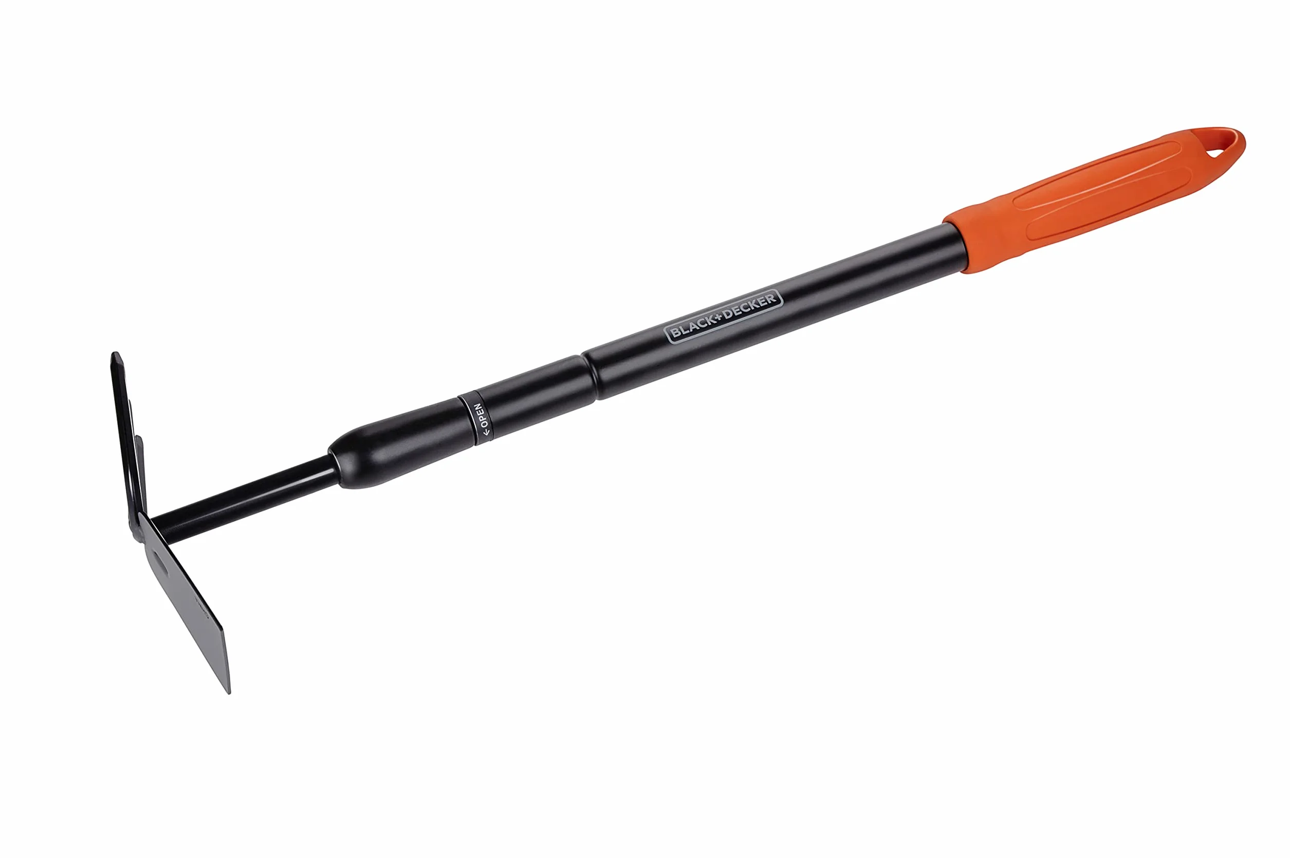 BLACK+DECKER Kultywator – grabie ogrodowe i motyka – regulowana długość 66-101 cm – uprawa i pielenie – czarny/pomarańczowy