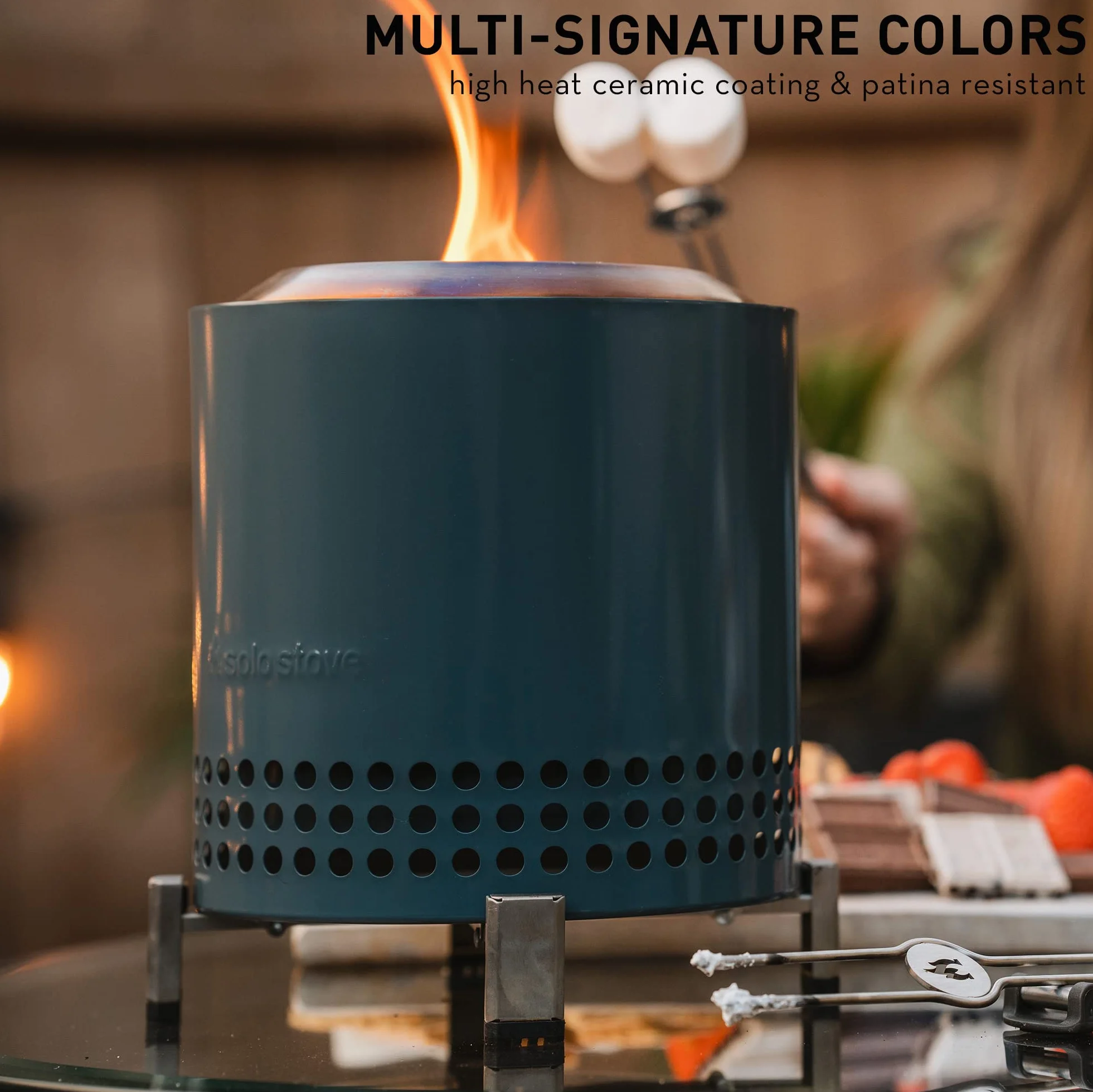 Solo Stove Mesa XL Ognisko stołowe ze stojakiem, stal nierdzewna, niski dym, 21,8 x 17,8 cm, 1 kg