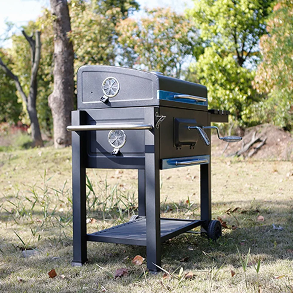 FP-TECH - Grill na węgiel drzewny z węglem drzewnym GRILL z regulowaną, 115 x 66 x 106 cm
