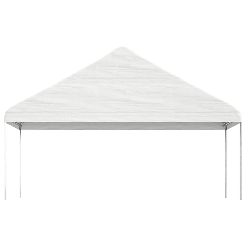 Pawilon ogrodowy z dachem, biały, 11,15 x 5,88 x 3,75 m, z polietylenu, stalowa rama, na taras, balkon, kemping, imprezę w ogrodzie, imprezę, grillowanie, uroczystość