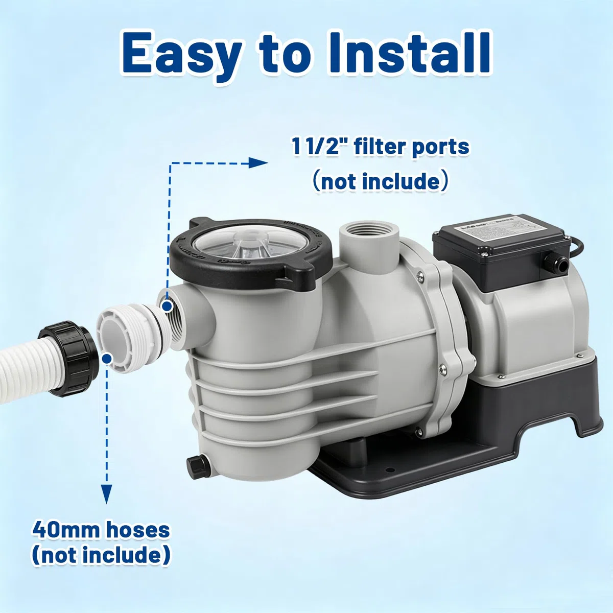4 szt. Adapter węża basenowego, zestaw złącza basenowego 4560,4560 wąż basenowy 40 mm do 1 1/2 cala, kompatybilny z pompami filtrującymi Intex Coleman
