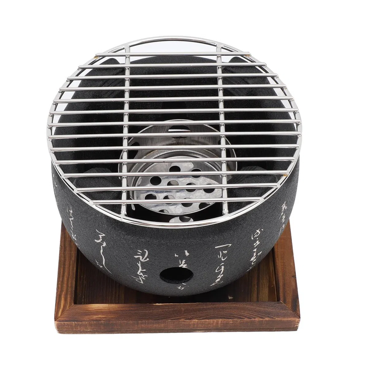LiebeWH Grill w Stylu Japońskim Mini Piec na Węgiel Drzewny ze Stopu Aluminium Przenośny Okrągły Grill z Szybkim Nagrzewaniem Nawet Gotowanie dla Domu Rodzina Kemping Szaszłyki Warzywa (L)
