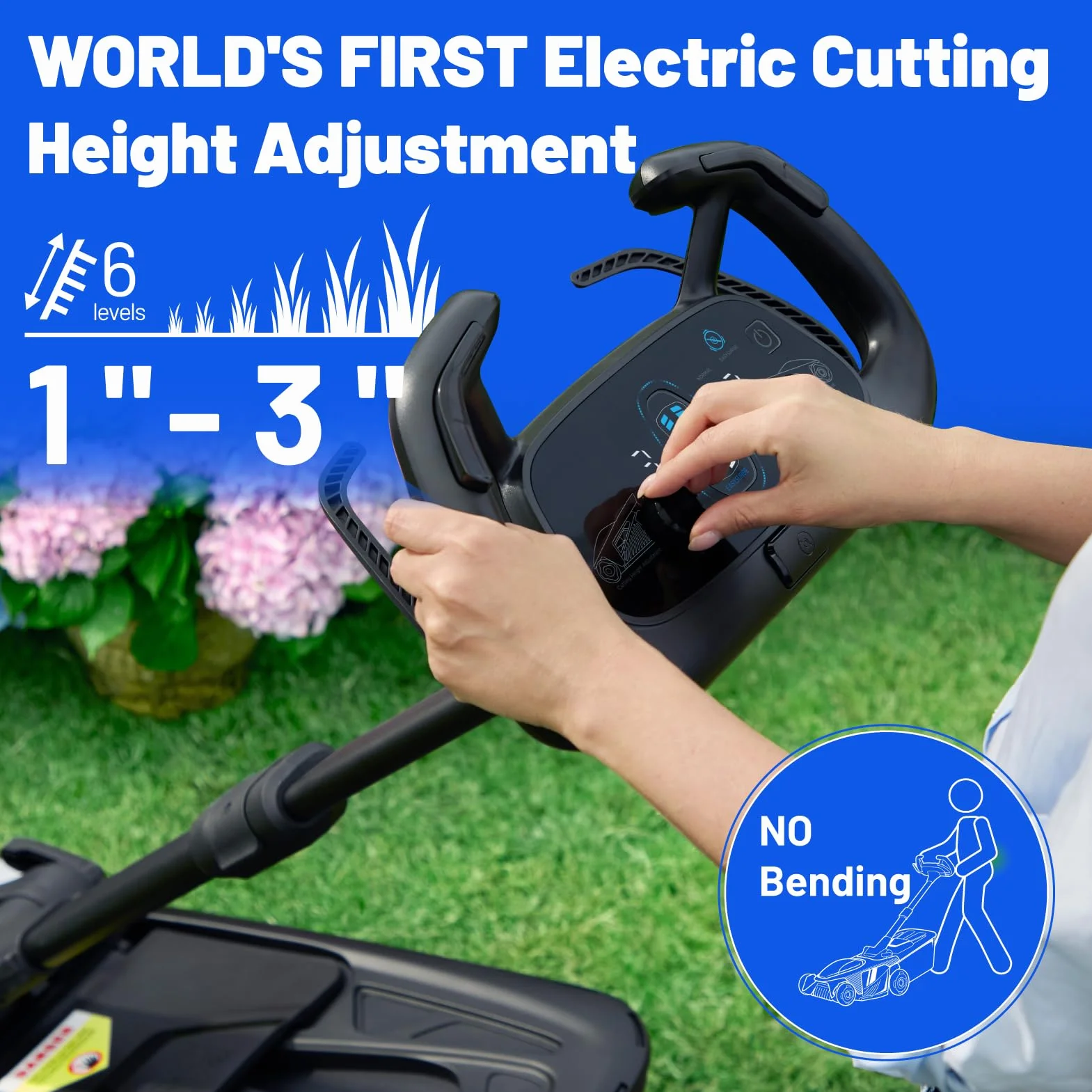 Litheli EASysurge akumulatorowa kosiarka do trawy 43 cm, 2 x bateria 20 V 4,0 Ah, napęd własny (2,2 – 4,7 km/h), regulowana wysokość 25-75 mm, worek 50 l, do trawników do 500 m²