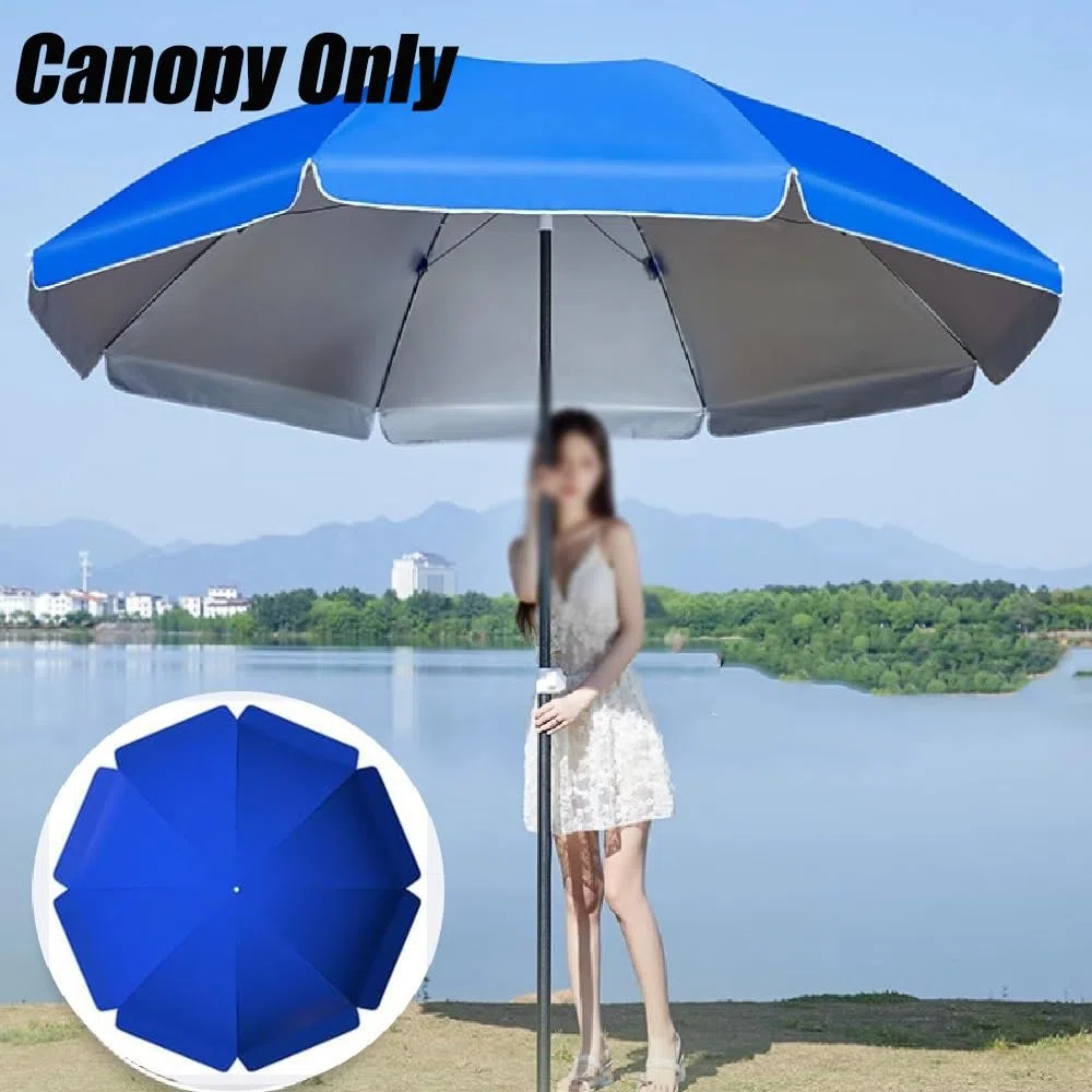 Zapasowy pokrowiec na okrągły parasol tarasowy 2,4 m - 50+ ochrona przed promieniowaniem UV pasuje do parasoli 3,0/2,8/2,6/2,4/2,2 m, tkanina zewnętrzna do użytku na podwórku przy basenie (niebieski)
