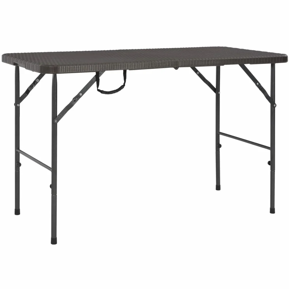 vidaXL Składany stół ogrodowy brązowy 120x60x74 cm HDPE