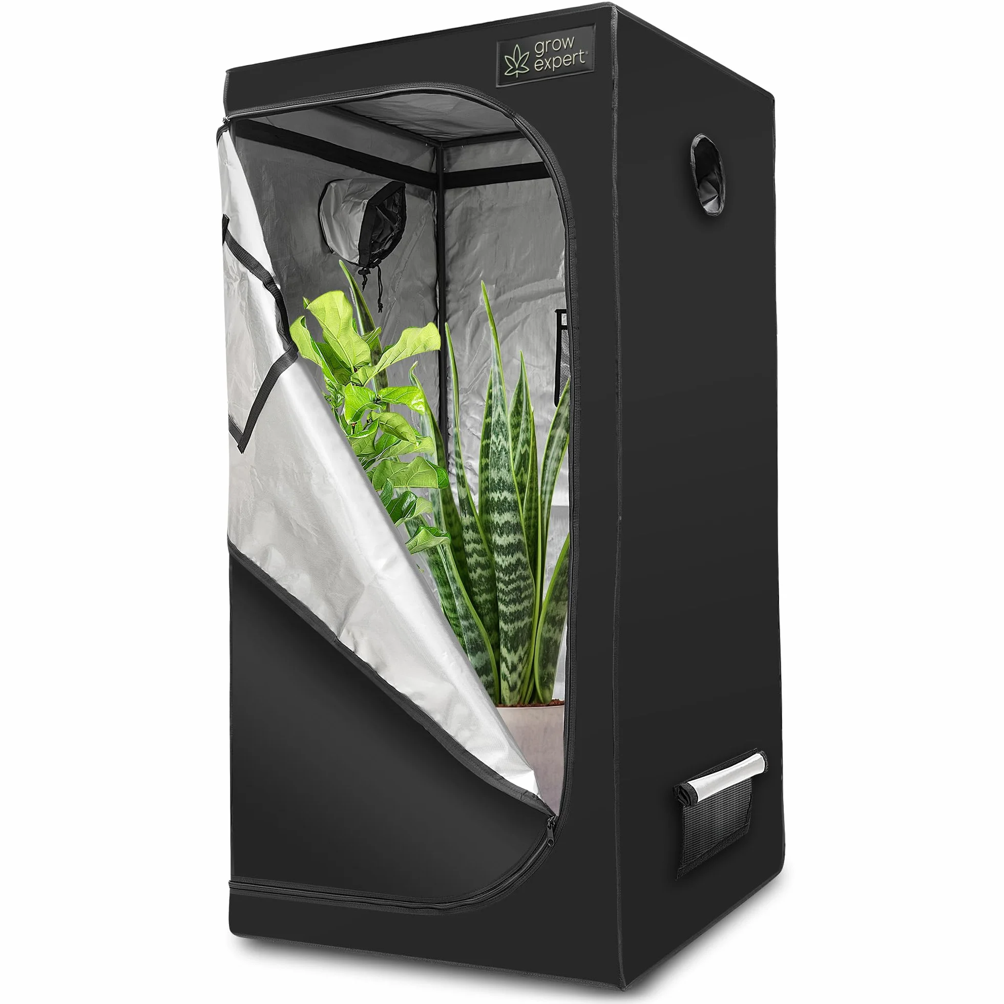 Namiot Premium Grow – wysokiej jakości tkanina 1680D, wewnątrz odblaskowa, mocniejsze zamki błyskawiczne, bardzo gęsta i wysoka kurtyna do uprawy konopi indyjskich, okno EZ-View, 4 rozmiary (70 x 70 x