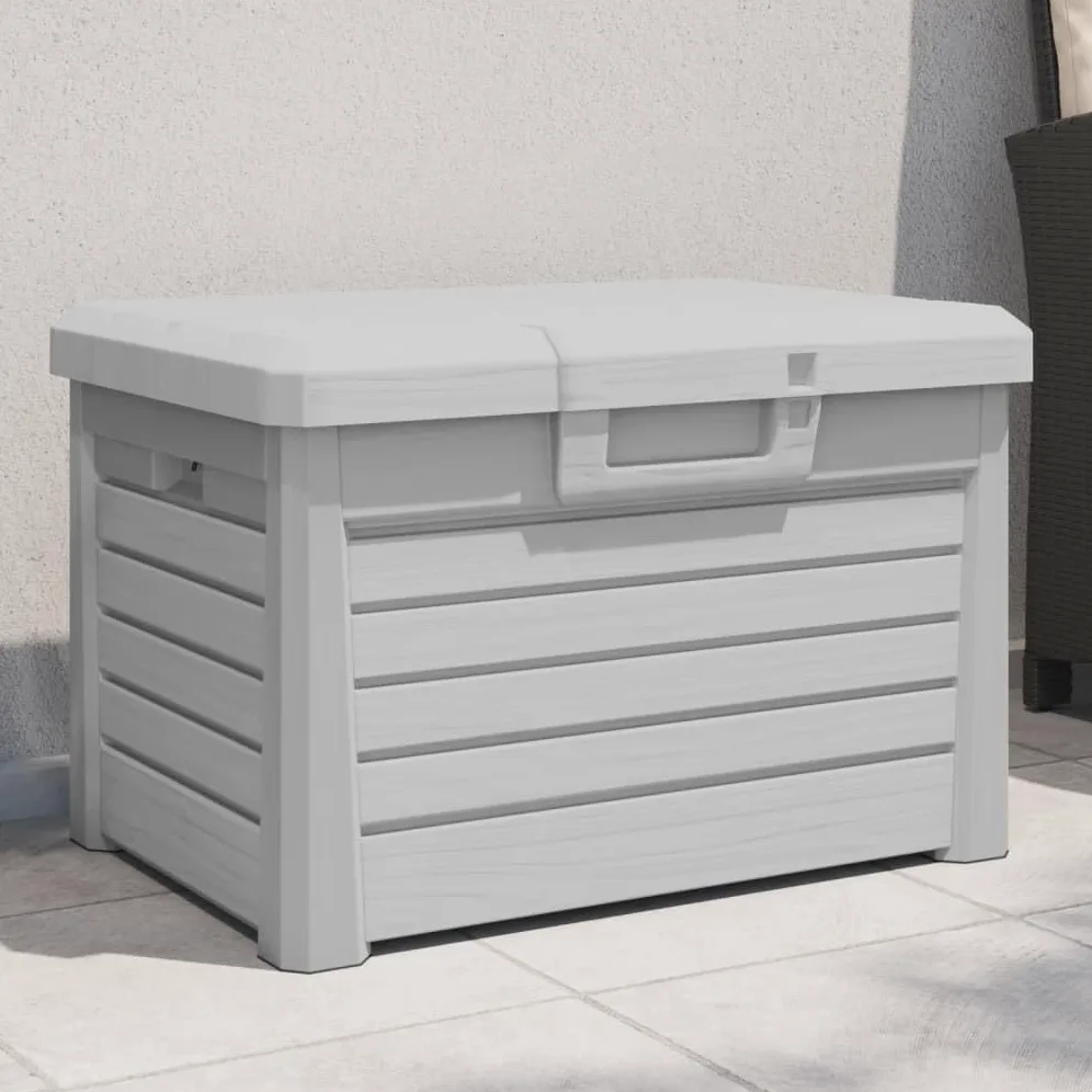 ShGaxin Skrzynia na poduszki Polipropylen Szary 73x50,5x46,5 cm, Arcon Zewnętrzna, Skrzynie Patio, Skrzynie Do Przechowywania Zewnętrznego, Skrzynia Tarasowa - 366601