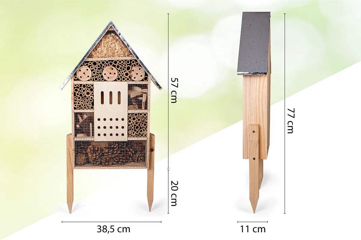 CULT at home Duży domek dla owadów, XXL, wysokość 77 cm, dekoracja do ogrodu i balkonu
