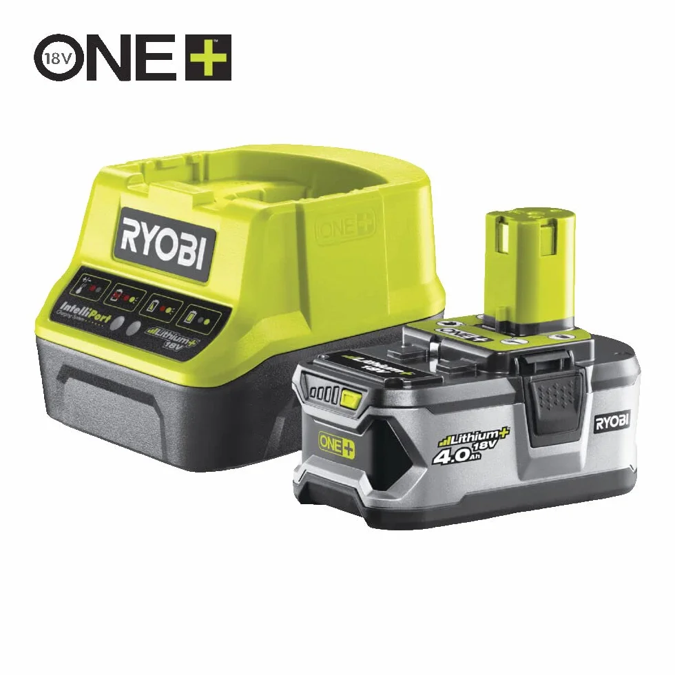 Ryobi Kosiarka 18V RY18LM37A-140, 37 cm Szerokości Koszenia, 6 Pozycyjna Regulacja Wysokości Koszenia, Kosz 45 L, Easyedge, 1x Akumulator 4 Ah, Ładowarka 2.0A