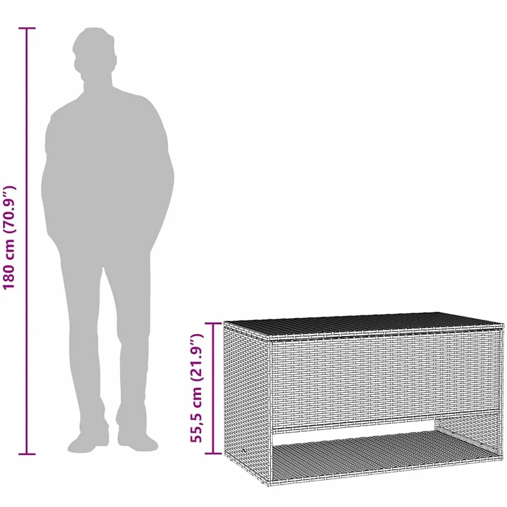 vidaXL Skrzynka na poduszki ogrodowe beżowa 100x55x55,5 cm polirattan