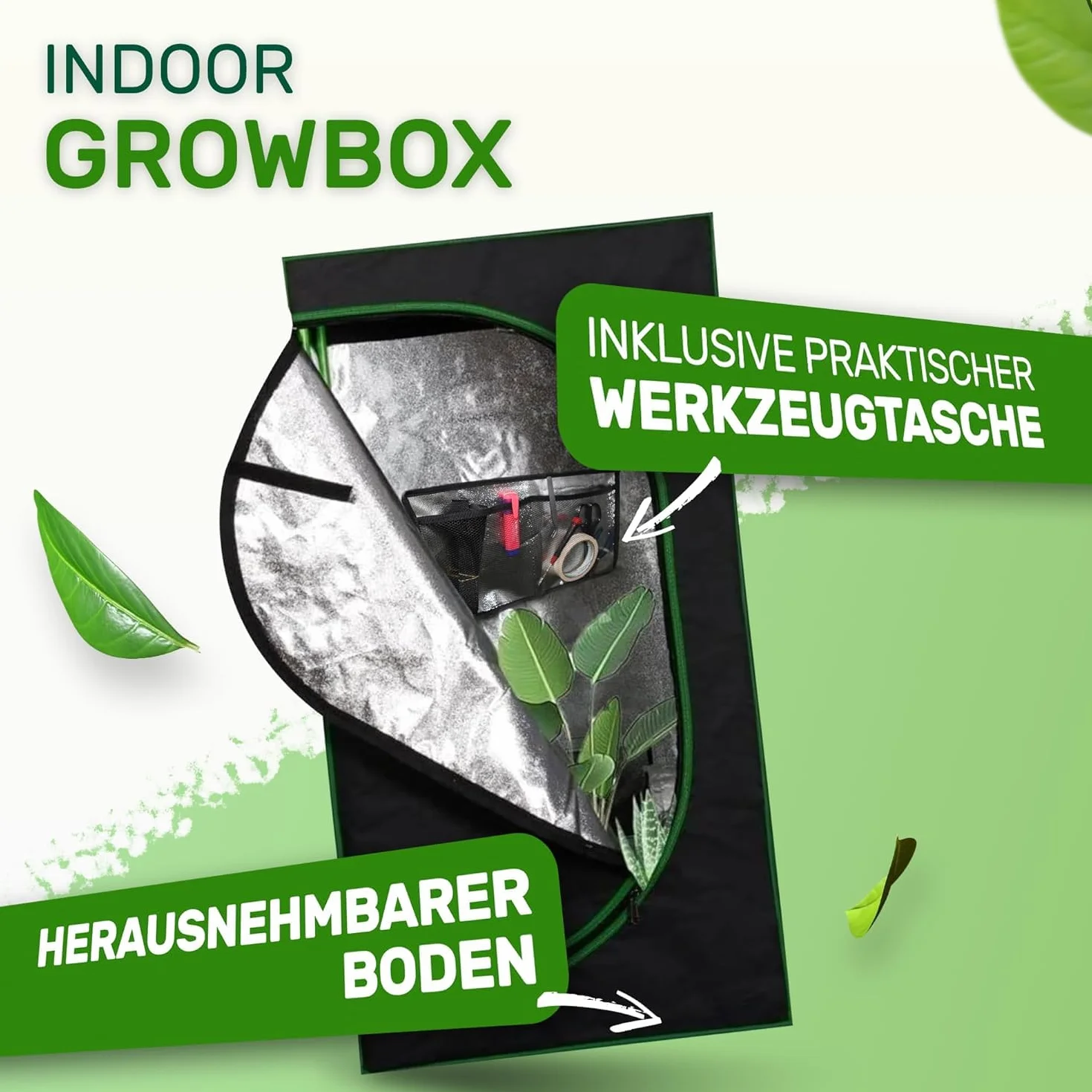 Melko - Growbox 120 x 90 x 145 cm zestaw z miernikiem 3 w 1 – lekki i wodoszczelny namiot do uprawy roślin z odblaskową folią wewnętrzną – namiot hodowlany do uprawy roślin hydroponicznych