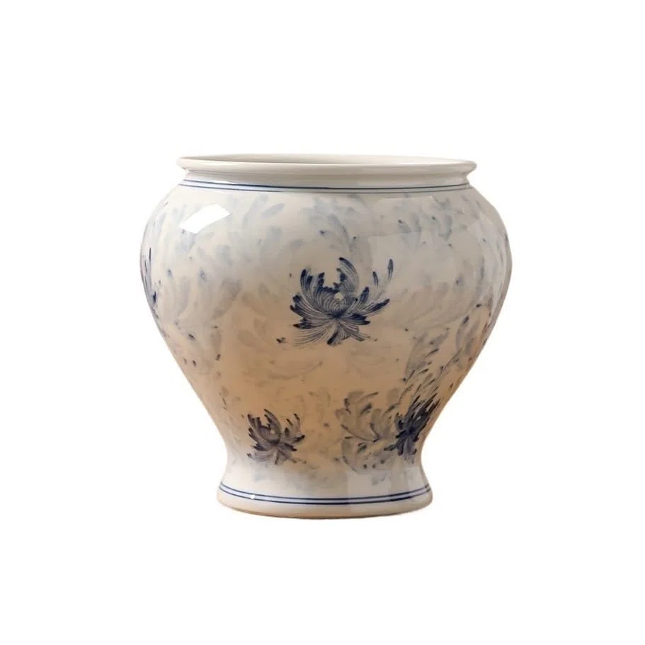 Doniczka ogrodnicza Ceramiczna doniczka niebiesko-biała porcelana lekka luksusowa chińska retro styl duża kaliber