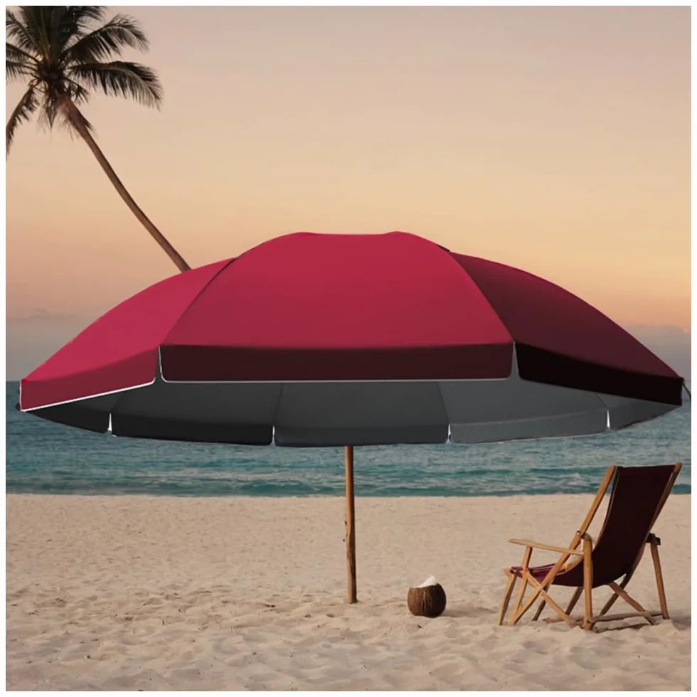 Zapasowy baldachim parasola targowego 3,6 m, ochrona przed promieniowaniem UV, 10 żeber, do ogrodu, balkonu, patio - czerwona osłona (3,6 m)
