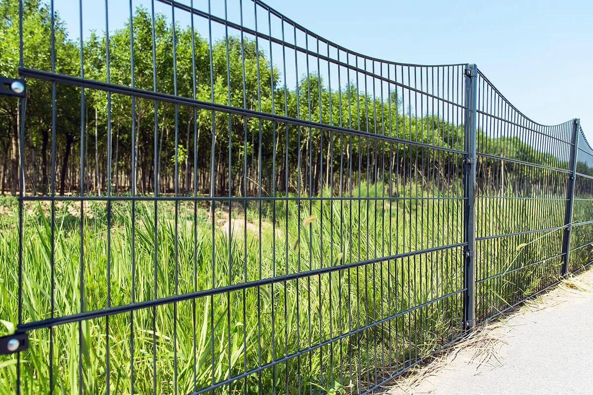 Home Deluxe - Ogrodzenie z podwójnym prętem antracytowym, dekoracja góry - długość: 50 m wysokość: 120 cm kompletny zestaw - stal ocynkowana ogniowo - trwała powłoka proszkowa I płot ogrodowy, płot