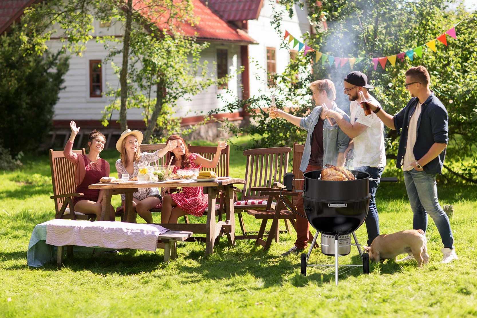 Onlyfire Rożen z silnikiem do grilla Weber 47 cm i innych modeli, rożen, zestaw szpikulców do grilla na węgiel drzewny (emaliowany na czarno)