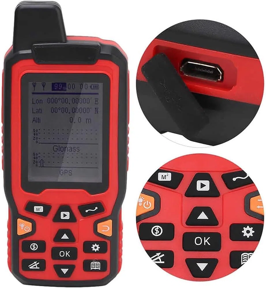 Miernik lądowy GPS, ręczne urządzenie do pomiaru powierzchni, sprzęt do pomiarów GPS z wyświetlaczem LCD 2,4", 3 tryby pomiaru, przenośny i wodoodporny, do rolnictwa, lasu, morza