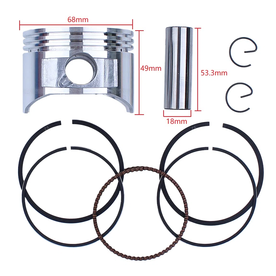 68mm korbowód pierścień tłokowy pełny zestaw uszczelek do GX160 6.5HP GX 160 silnik części zamienne do kosiarki wymiana części (Color : 2)