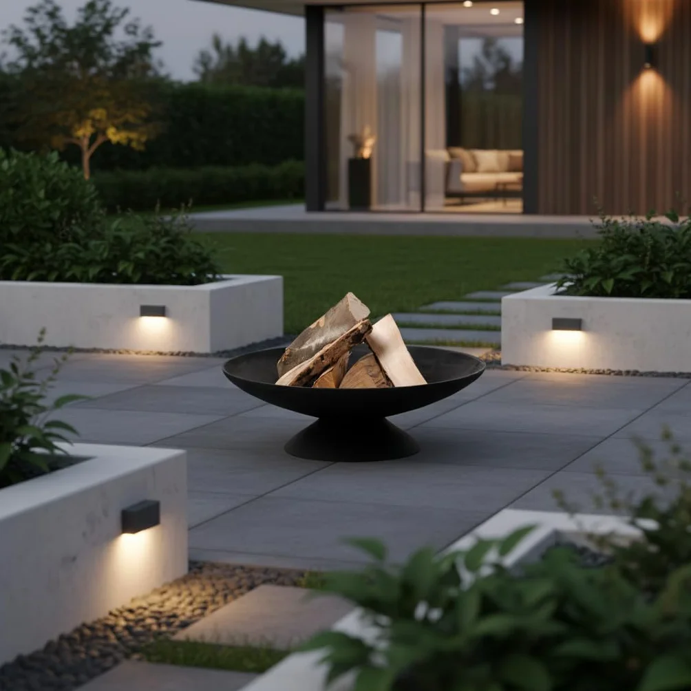 Jet-Line Palenisko | Indio | ogród | grill | 60 cm | design | do użytku na zewnątrz | metal | palenisko | wysokość 21 cm | ogień ogrodowy | ogień na taras | miska grillowa | pojemnik na ognisko | do