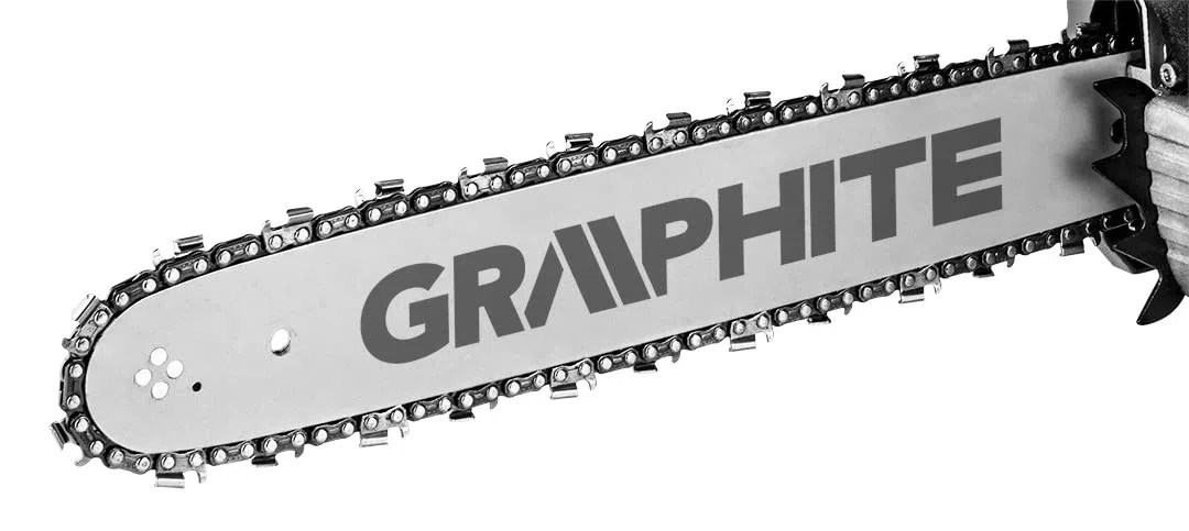 GRAPHITE Benzynowa piła łańcuchowa 2 kW (2,7 km, drążek 18", pojemność skokowa 52 cm3, 2,7 kW, 2-suwowy silnik spalinowy, drążek 45 cm, automatyczny wyłącznik ssący, pojemność zbiornika 550 cm³, waga