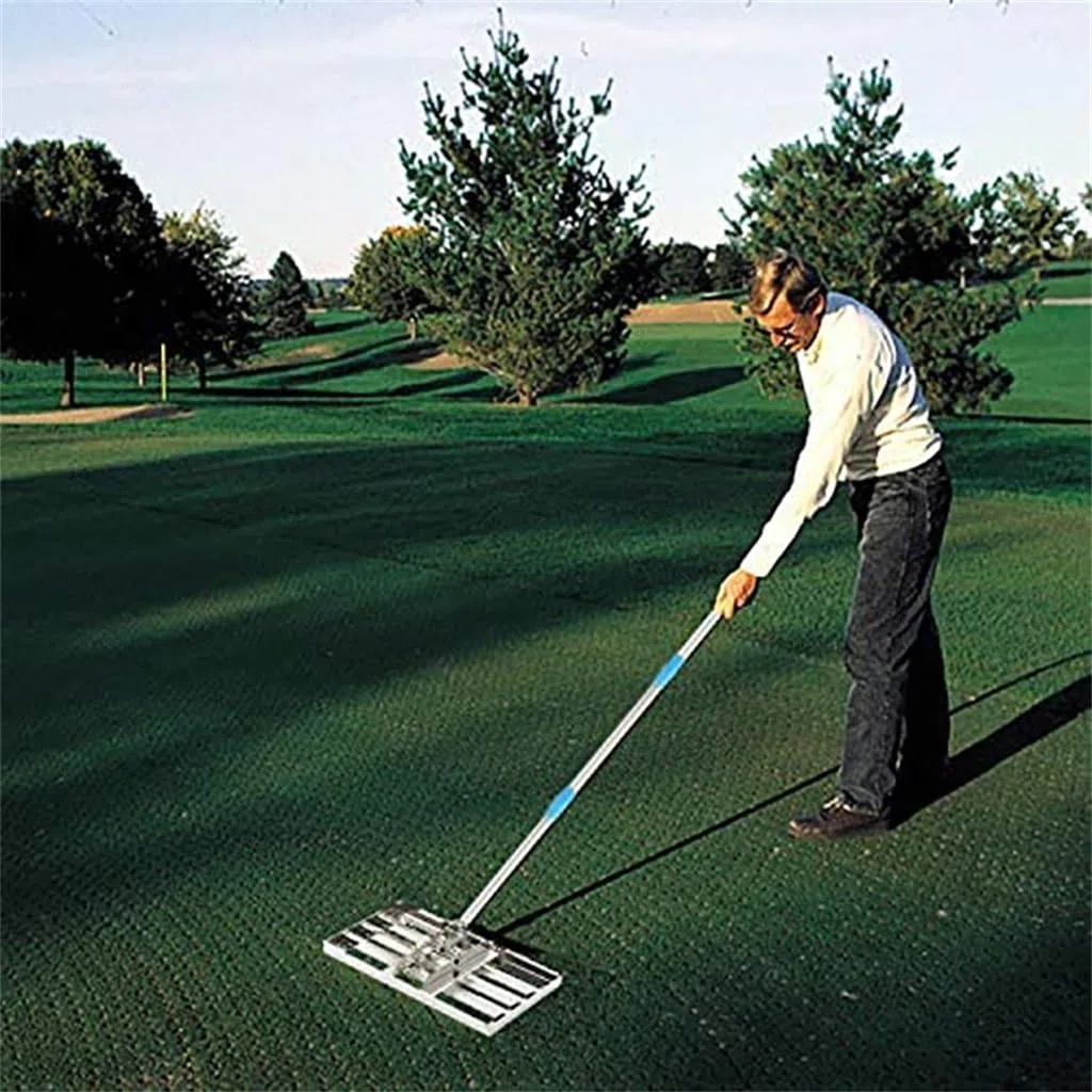 Wyrównywacz trawnika z długim uchwytem, grabie do wyrównywania trawnika ze stali nierdzewnej, narzędzie do wyrównywania trawnika do gleby, trawy, pola golfowego, narzędzie do wyrównywania trawnika,