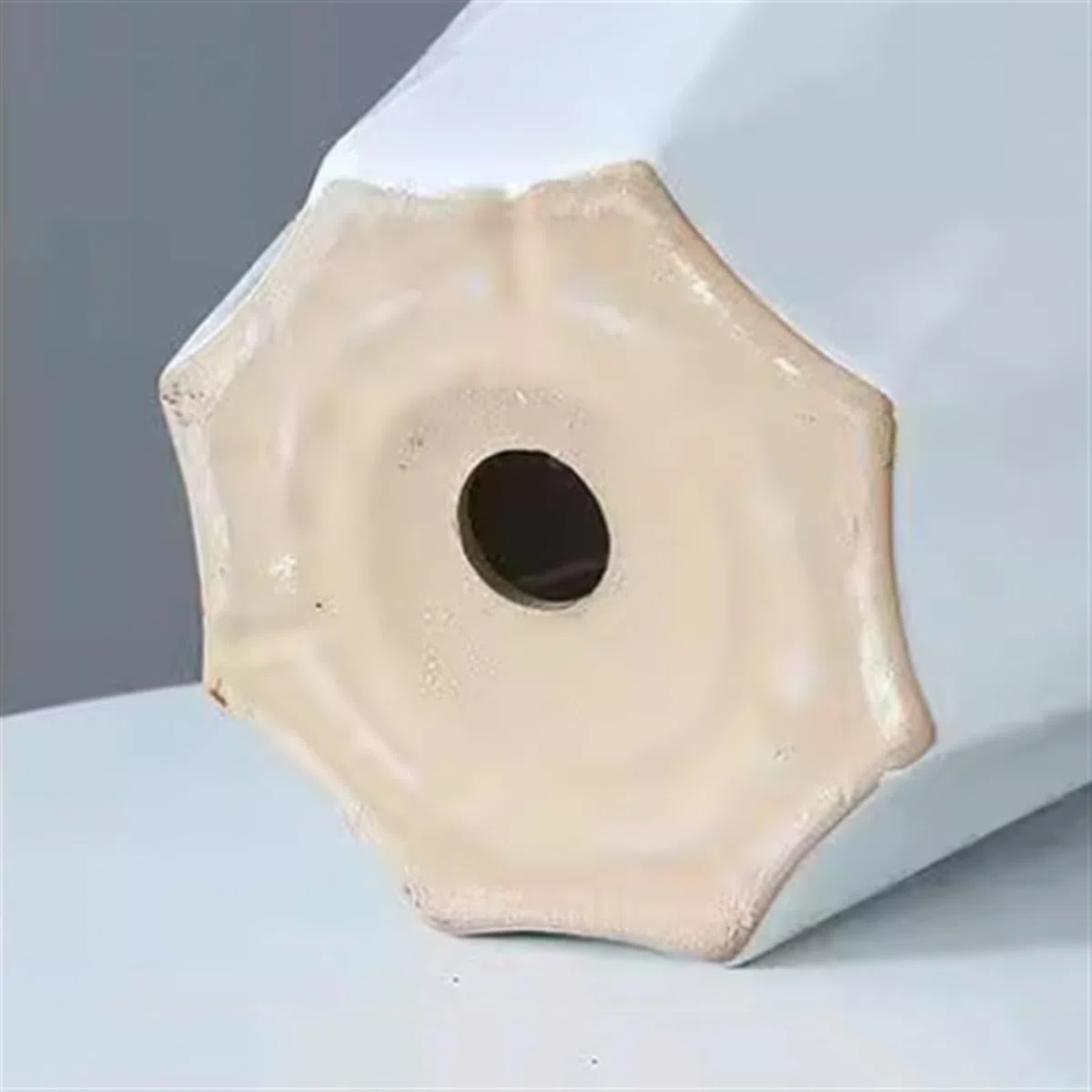 Doniczka Ceramiczne doniczki duże z tacą proste czysta biała linia ośmiokątna doniczki sukulenty zielone rośliny uprawa proste donice Doniczka ogrodowa(Duży)