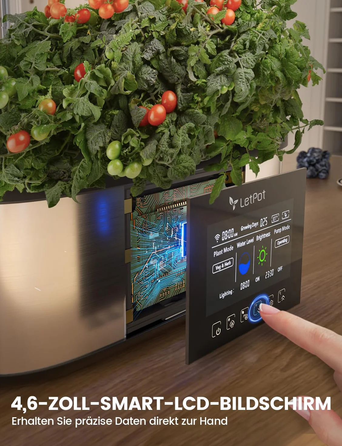 LETPOT LPH-Max zestaw do uprawy hydroponicznej, 21 kapsułek, aplikacja i WiFi, automatycznie sterowany, inteligentny ogród wewnętrzny z oświetleniem LED 36 W, automatyczne nawadnianie kroplowe