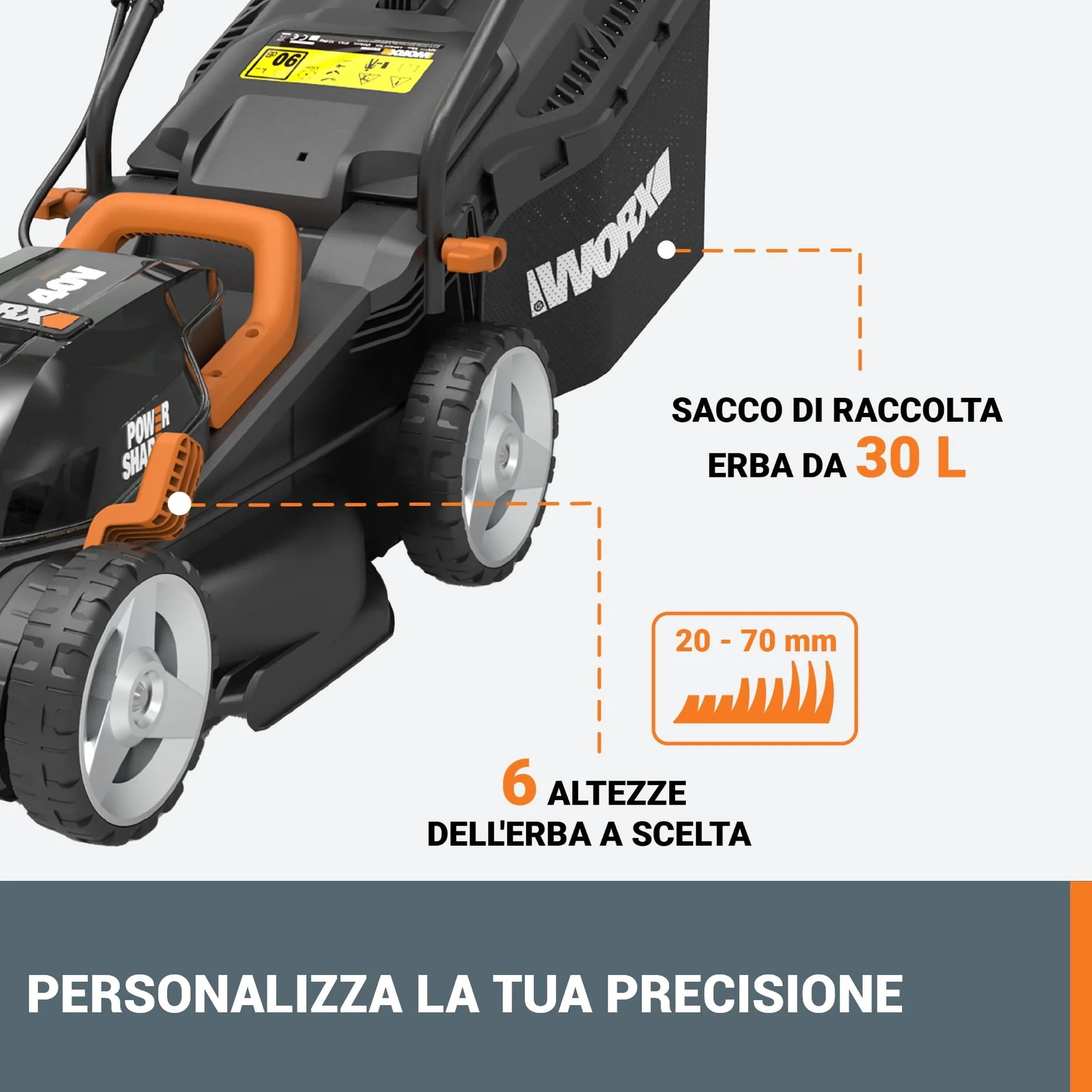 Worx Max Li-Ion Kosiarka 34 cm Czarny