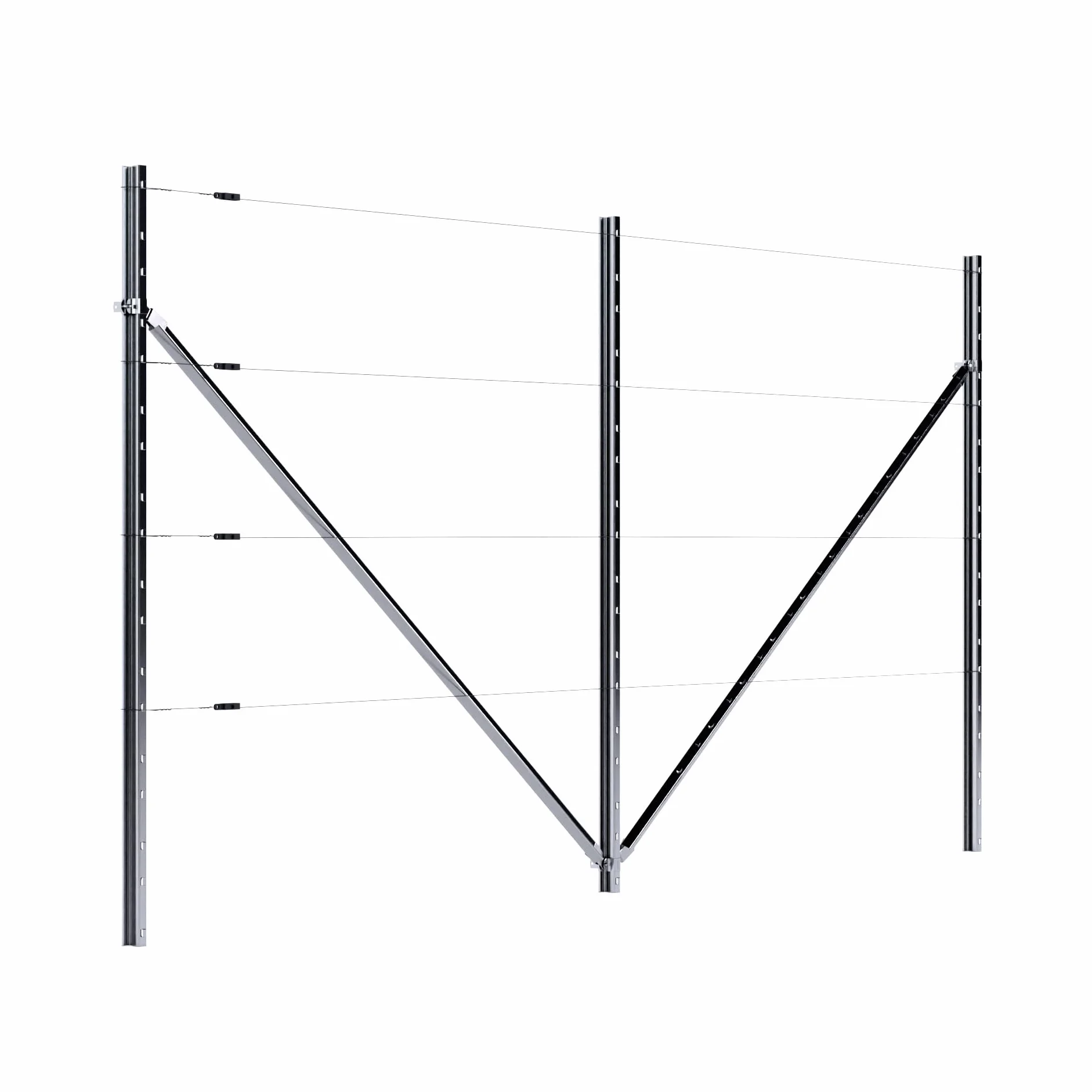 RANKI™ – podpora dla roślin pnących – pergola na standardowej plantacji do wina, kiwi, kiwi, róż, powojników, owoców pergolskich (2 pola (4 metry))