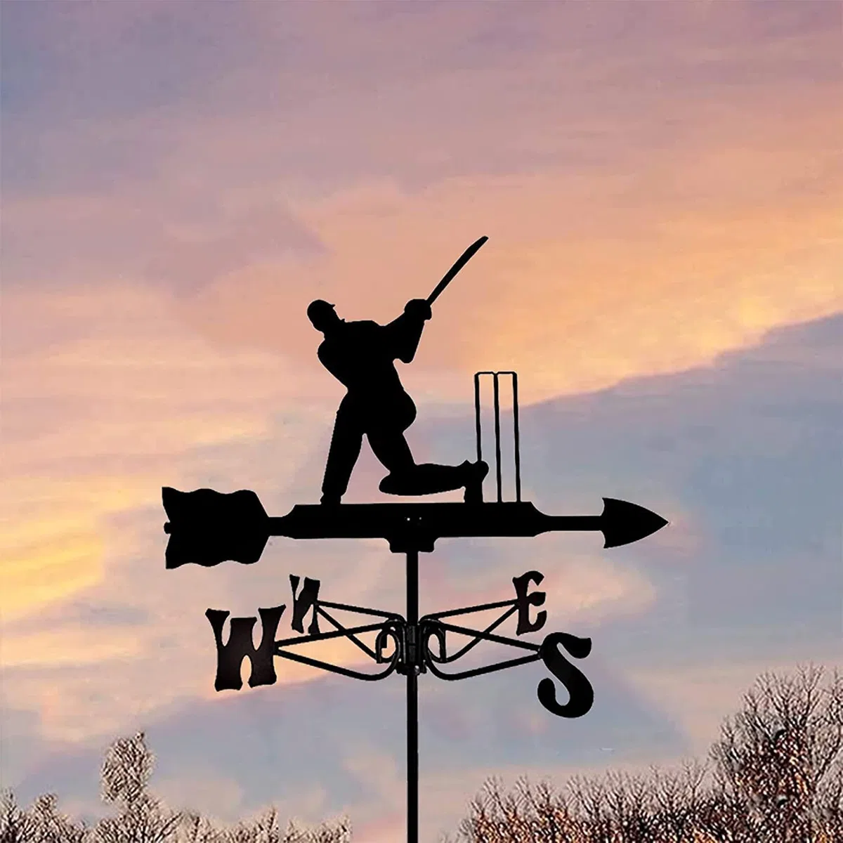 Metalowa wiatrowskaz, wiatrowskaz baseballowy Dekoracyjna wiatrowskaz Weathervane Garden Mount Yard Stake, Iron Weather Vane Farm Trwała scena, narzędzie pomiarowe Budowa palików o