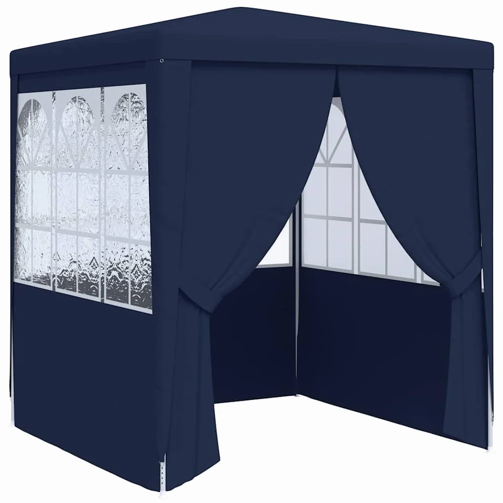 Namiot imprezowy ze ściankami, 2x2 m, niebieski, 90 g/m²