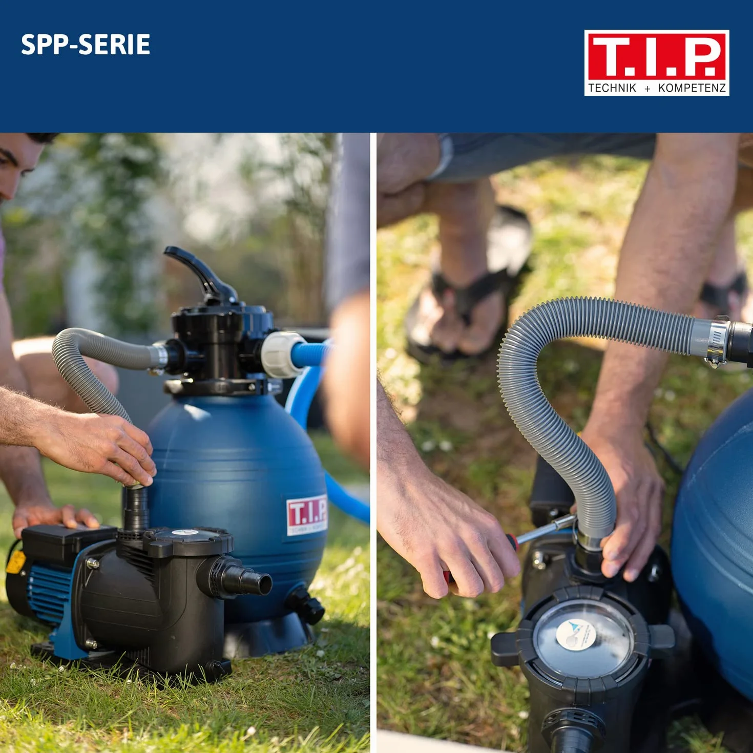 T.I.P. Pompa basenowa - Pompa filtrująca - Pompa obiegowa z przedfiltrem (40 m³, 13000 l/h, timer, wys. 12 m, 1,2 bar, 600 W) SPP 600 FT 30444