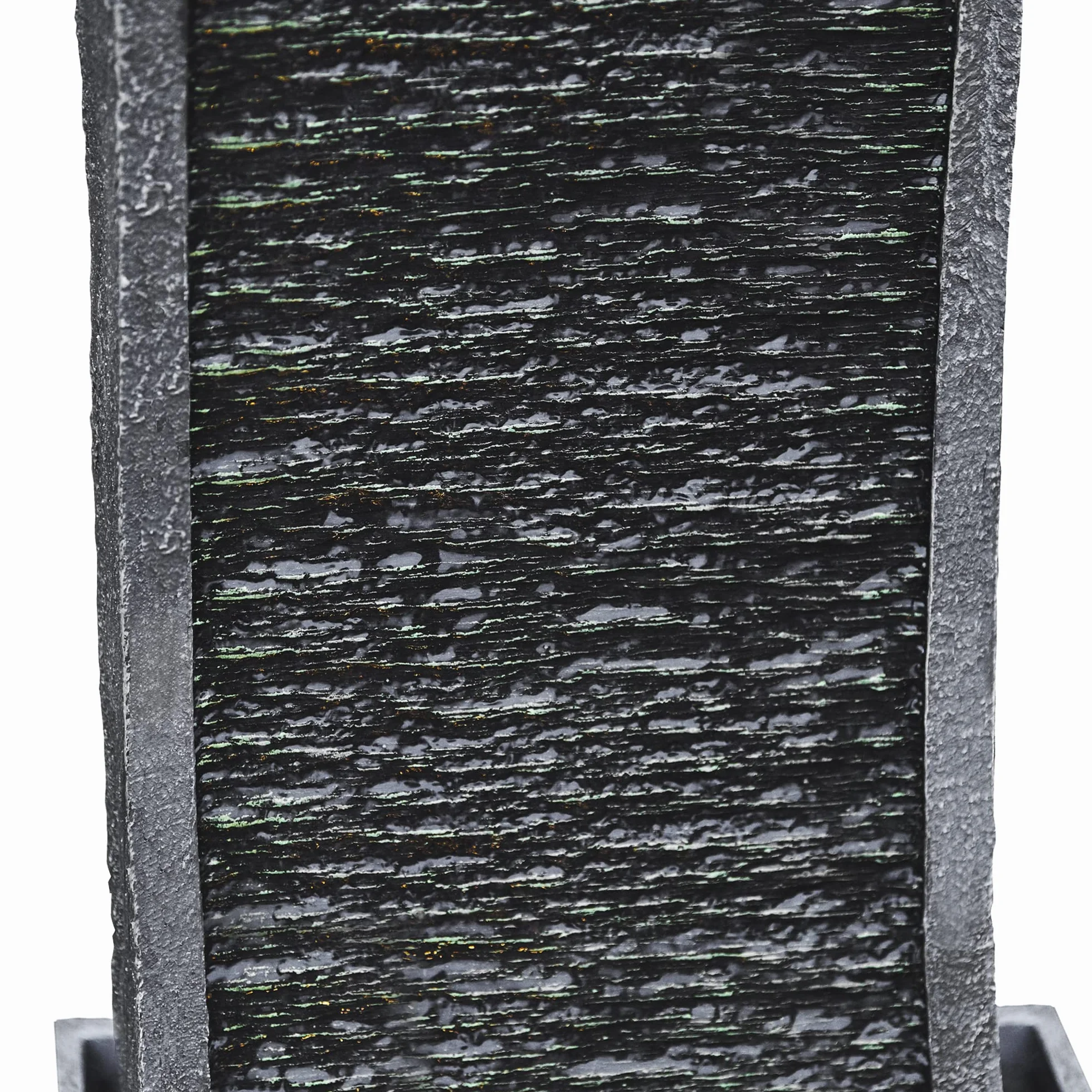 Peaktop Łukowa fontanna wodna, do użytku wewnątrz i na zewnątrz, ogród zimowy, łupek z lampkami, RJ-19048-EU, kolor szary węglowy, 33 x 20 x 98 cm
