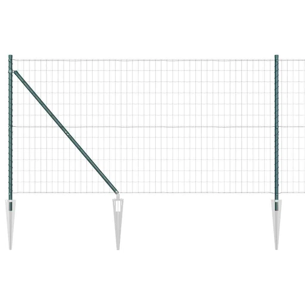 Generisch Ogrodzenie ogrodowe, metalowe, odporne na warunki atmosferyczne i malowane proszkowo, stabilna ochrona przed wzrokiem na taras, podwórko i do ogrodu (zielony, 25 x 1,2 m (50 x 100 mm
