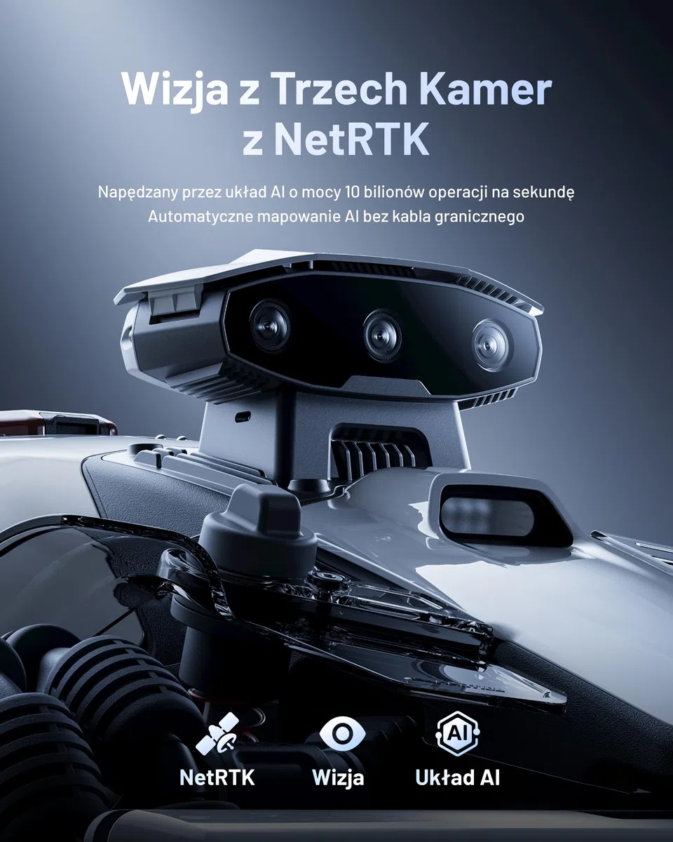 MAMMOTION LUBA mini 2 AWD 1000 Robot Koszący | 1000 m², Wizja AI z trzema kamerami & Pozycjonowanie NetRTK, Auto-Mapowanie, DropMow 80% Nachylenia, Zarządzanie10 Strefami