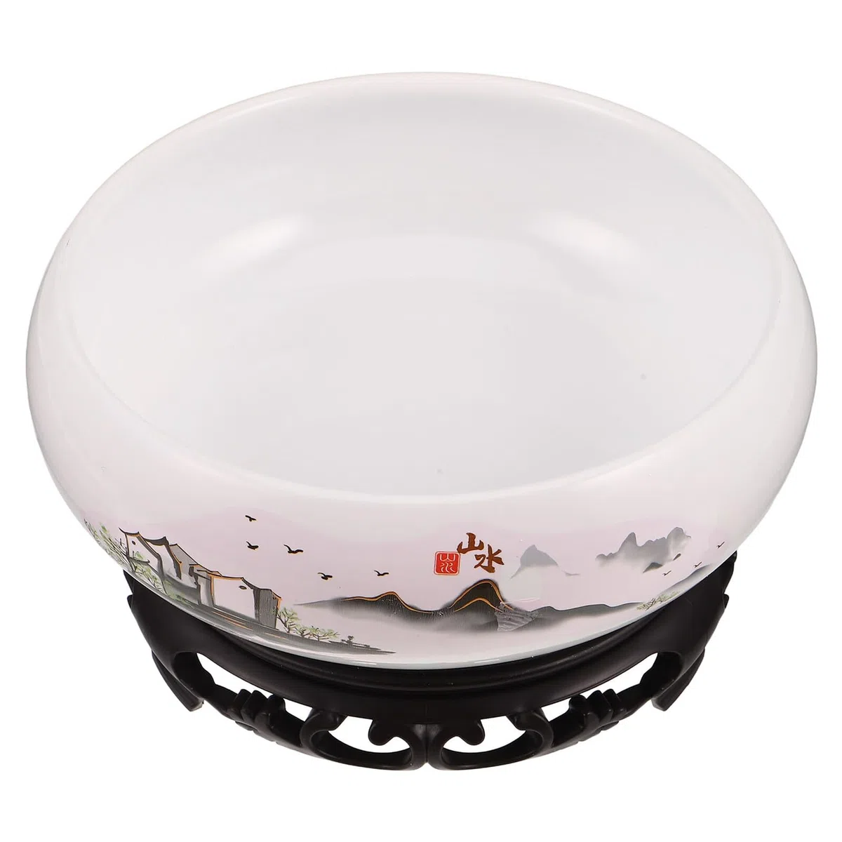 Toyvian Ceramiczna Doniczka Hydroponiczna Lotus Bowl Biała Porcelana z Podstawą Hydroponiczny Poidełko Do Roślin Wodnych i Kwiatów Wewnętrznych Stabilny Doniczkowy Pojemnik Lilii Wodnej