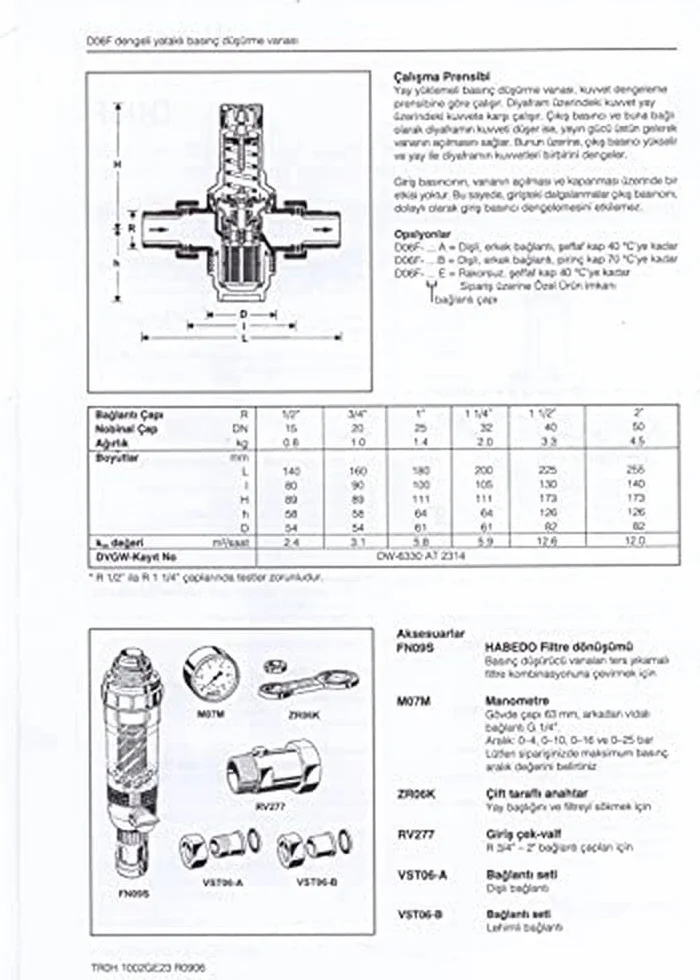 Honeywell D06F-1/4A-D06F-1 Zawór zmniejszający ciśnienie. 1/4a